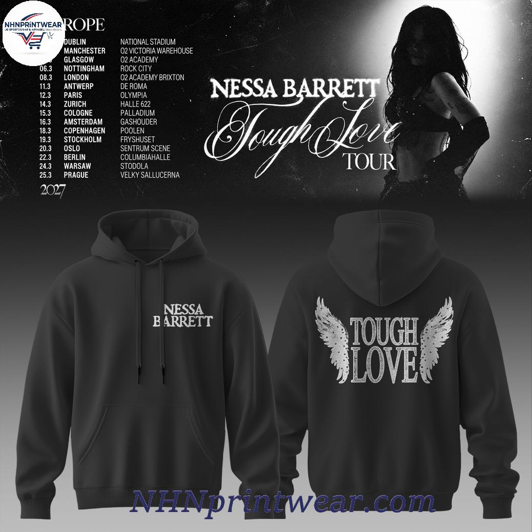 Nessa Barrett Tough Love Europe Tour 2027 Graphic Hoodie Nessa Barrett Tough Love Europe Tour 2027 Graphic Hoodie