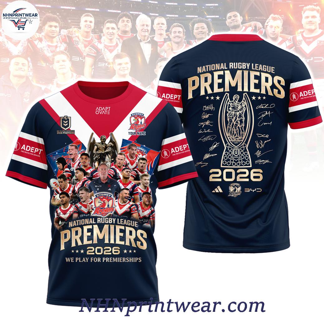 Roosters National Rugby League Premiers 2026 Tee Roosters National Rugby League Premiers 2026 Tee