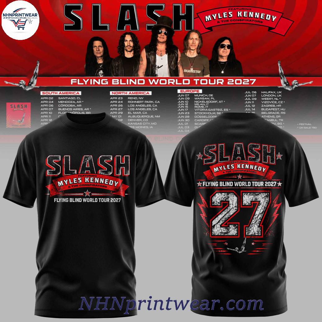 Slash SMKC Flying Blind World Tour 2027 T-Shirt - NHNprintwear